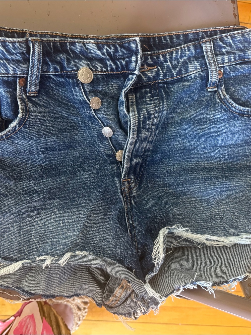 Aeropostale Distressed Blue Denim Cutoff Shorts